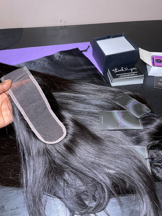 HD Lace Closure + 3 Bundle Deal: Virgin Hair